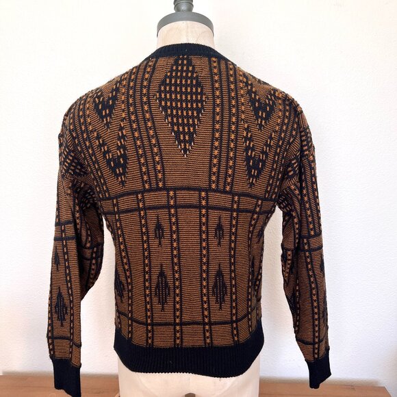 Retro AZL Mens Sweater - Pullover - Black 7 Bronze - Size Large - Vintage - Picture 4 of 7